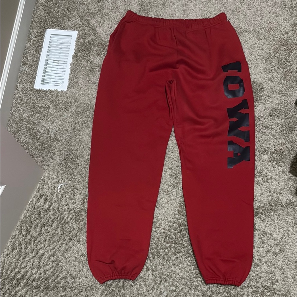 Men's  Red Sweatpants with Black Print